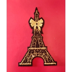 Aplikacja wieża eiffla z klejem (złota)